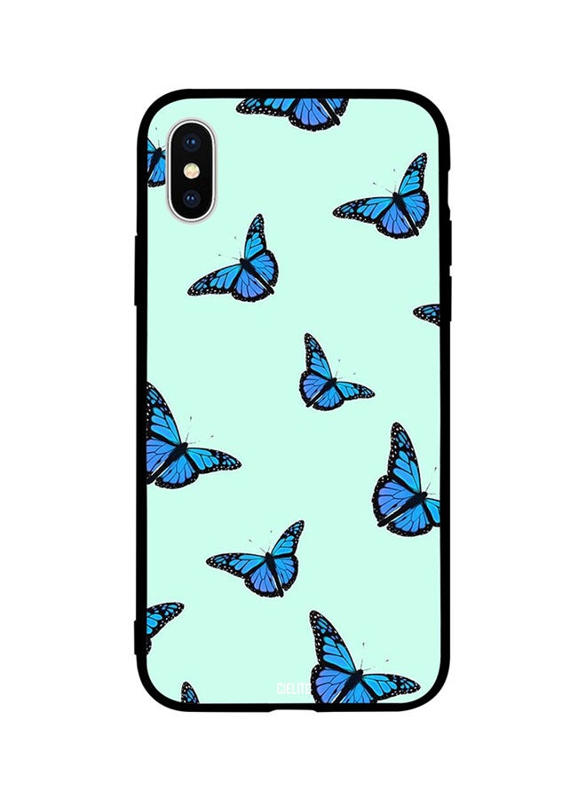CIELITO Skin Case Cover -for Apple iPhone XR Blue Butterfly Flies Blue Butterfly Flies