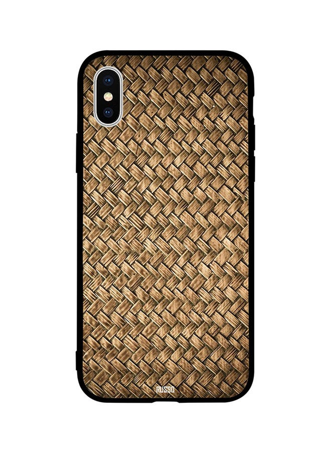 CIELITO Skin Case Cover -for Apple iPhone X Brown Wood Mat Pattern Brown Wood Mat Pattern 