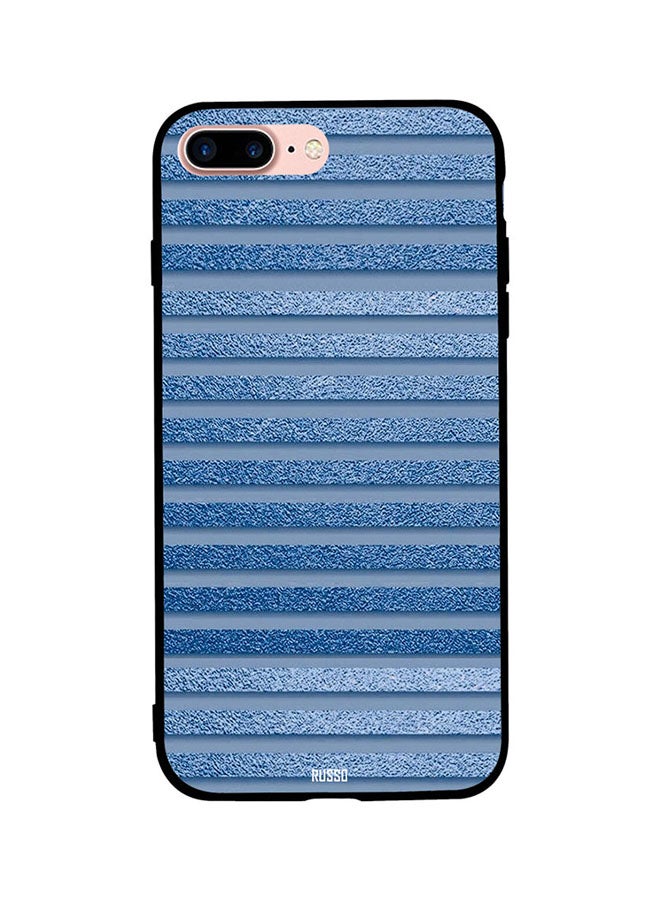 CIELITO Protective Case Cover For Apple iPhone 7 Plus Blue Grid Lines Pattern