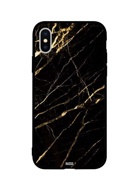 Skin Case Cover -for Apple iPhone X Marble Filled with Gold Cracks Pattern Marble Filled with Gold Cracks Pattern