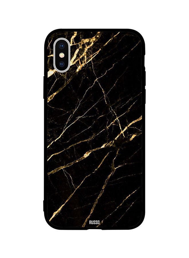 CIELITO - Skin Case Cover -for Apple iPhone X Marble Filled with Gold Cracks Pattern Marble Filled with Gold Cracks Pattern - Image 1