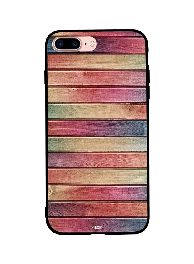 CIELITO Protective Case Cover For Apple iPhone 7 Plus Colorful Wooden Planks Pattern
