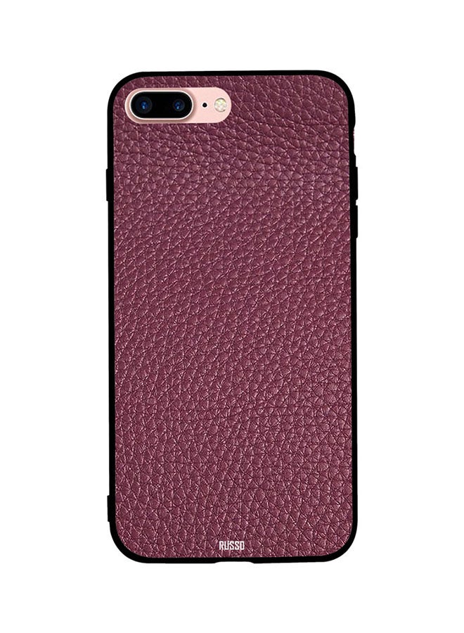 CIELITO Protective Case Cover For Apple iPhone 7 Plus Pink Color Leathered Pattern