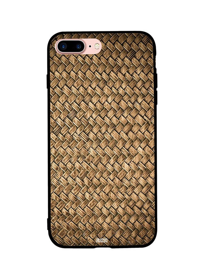 CIELITO Protective Case Cover For Apple iPhone 7 Plus Brown Wood Mat Pattern 
