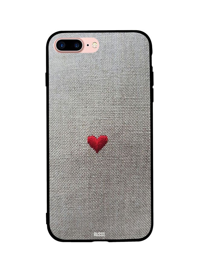 CIELITO Protective Case Cover For Apple iPhone 7 Plus Heart Stitched On Cloth