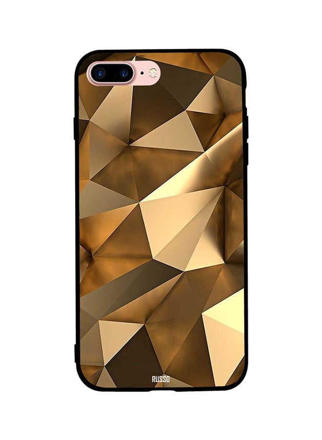 CIELITO Protective Case Cover For Apple iPhone 7 Plus 3D Golden Geometric Figure