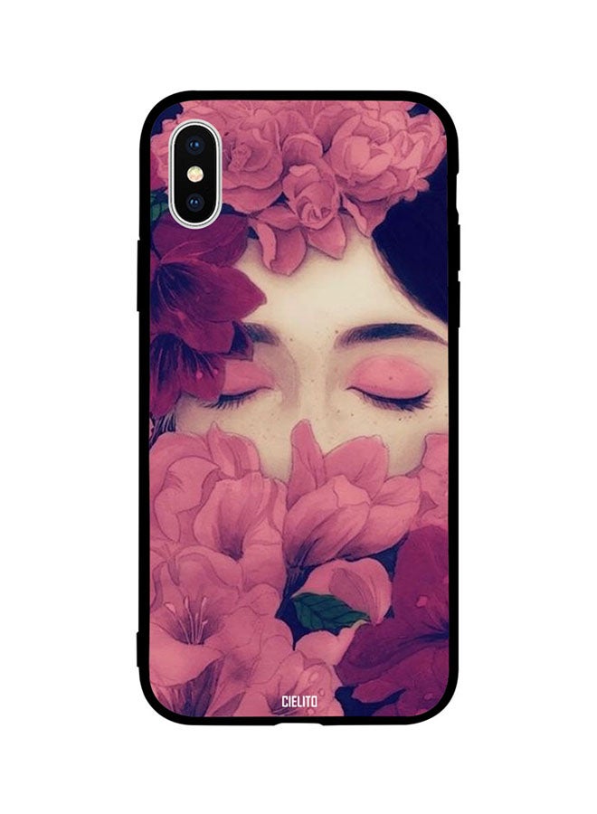 CIELITO Skin Case Cover -for Apple iPhone X Girl Sleeping in Flowers Girl Sleeping in Flowers