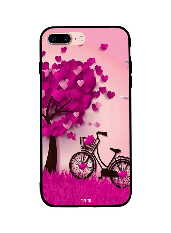 RUSSO Protective Case Cover For Apple iPhone 7 Plus Pink Heart Tree World 