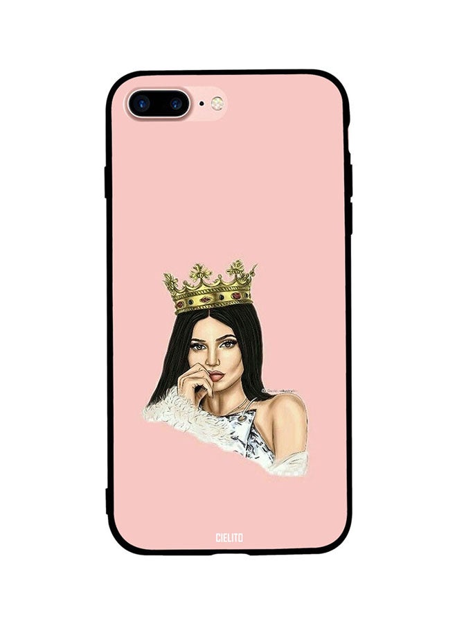 Protective Case Cover For Apple iPhone 7 Plus Model Queen Pink Background