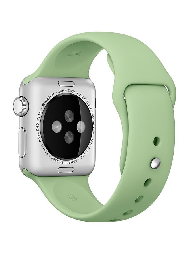Perfii - Solid Silicone Replacement Band For Apple Watch Series 5/4/3/2/1 Mint - Image 1