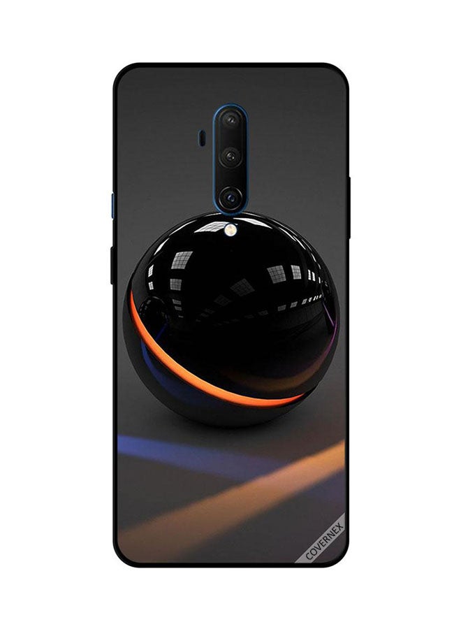 غطاء حماية واق لهاتف ون بلس 7T برو بطبعة تصميم كرة زجاجية مستديرة سوداء