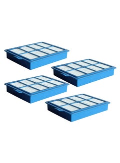 4-Piece Vacuum Cleaner Replacement Filter Set For Philips JD0109-3-WSQ Blue