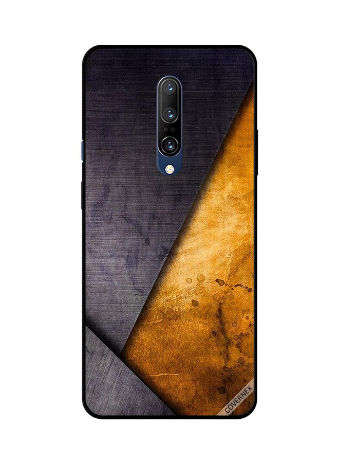 Protective Case Cover For OnePlus 7 Pro Yellow & Black Vintage Pattern