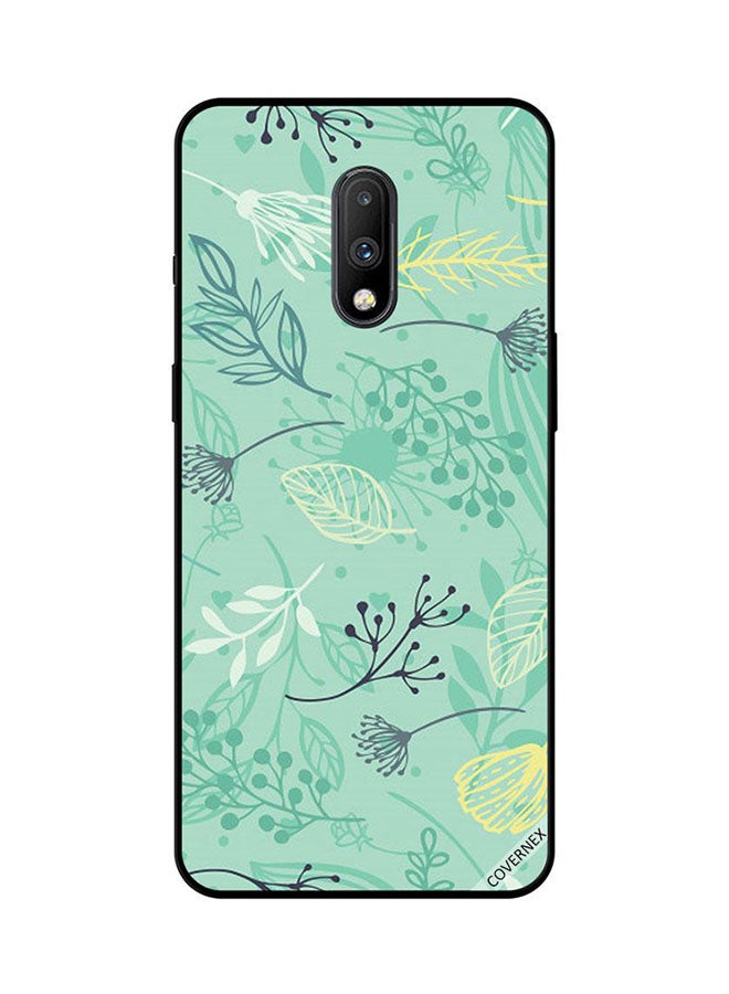 Covernex Protective Case Cover For OnePlus 7 Sea Green Floral Pattern