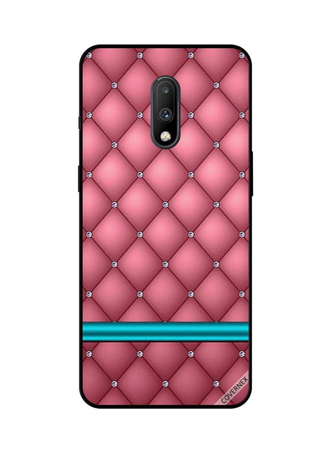 Covernex Protective Case Cover For OnePlus 7 Green Line On Pink Classic Design