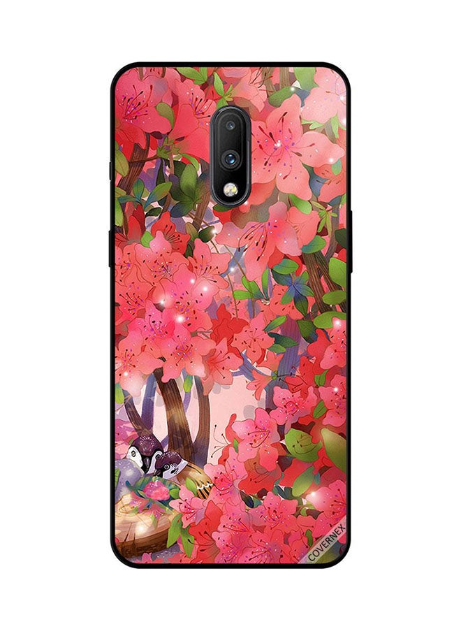 Covernex Protective Case Cover For OnePlus 7 Pink Flowers And Love Birds