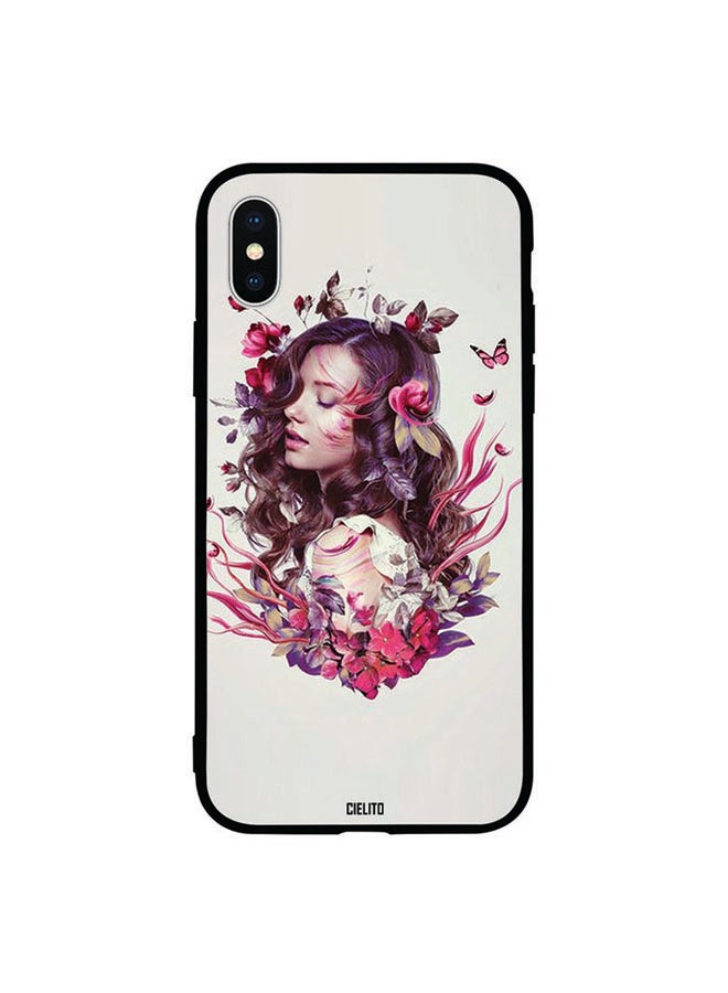 CIELITO Protective Case Cover For Apple iPhone XS Girl In Flowers