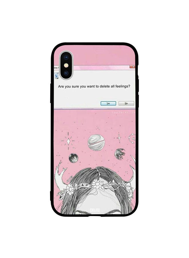 CIELITO Protective Case Cover For Apple iPhone XS Girl Caution Delete Feelings