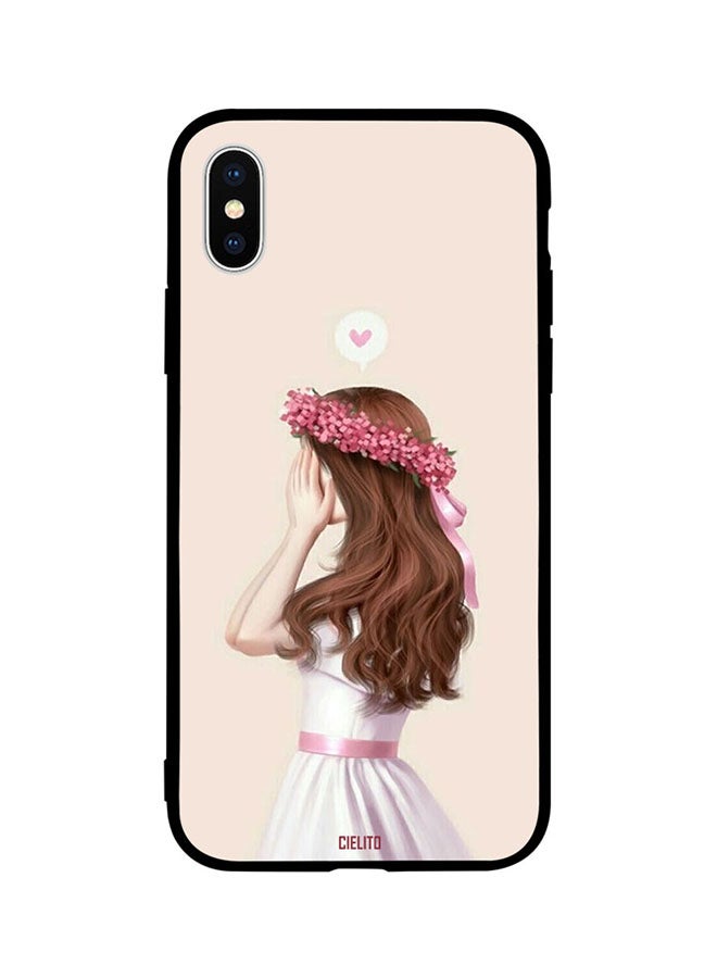 CIELITO Protective Case Cover For Apple iPhone XS Cute Girl Thinks Of Love