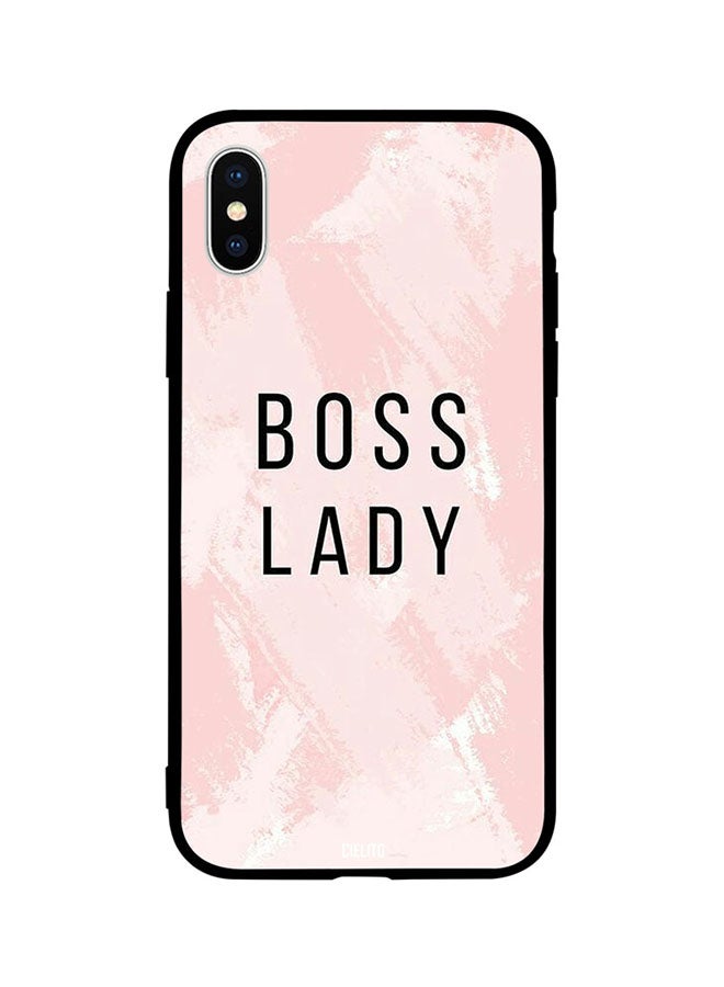 CIELITO Protective Case Cover For Apple iPhone XS Boss Lady Pink Background