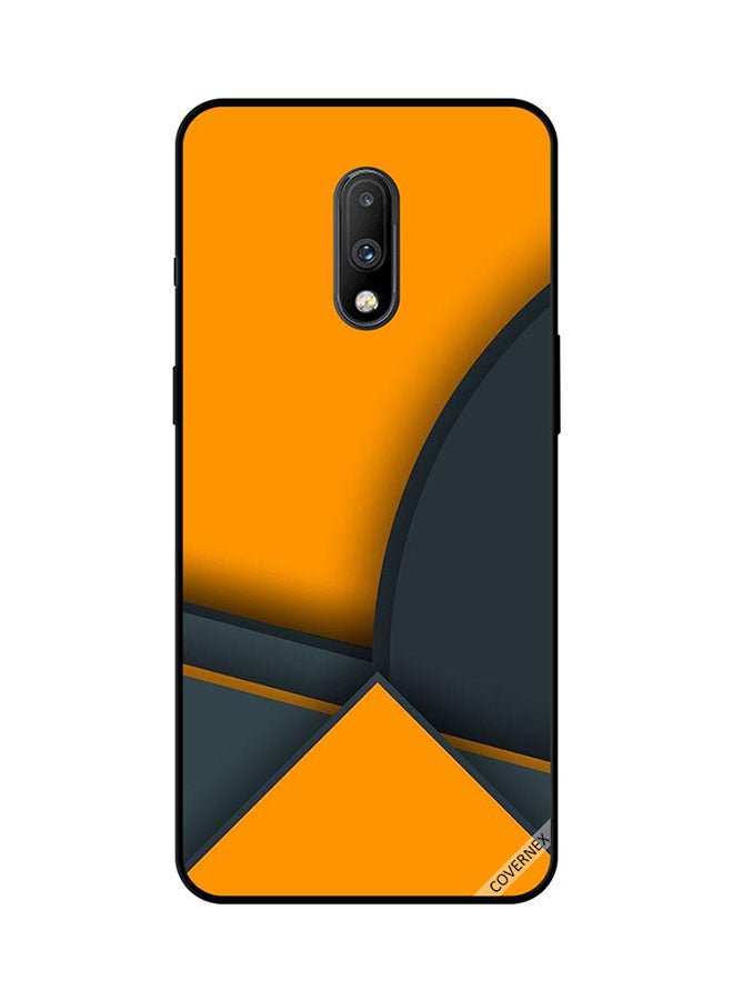 غطاء حماية واقي لهاتف ون بلس 7 نمط أشكال بالأصفر والأسود