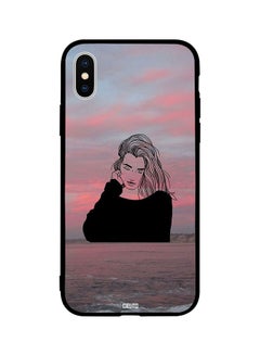 Protective Case Cover For Apple iPhone XS Girl On A Beach Design