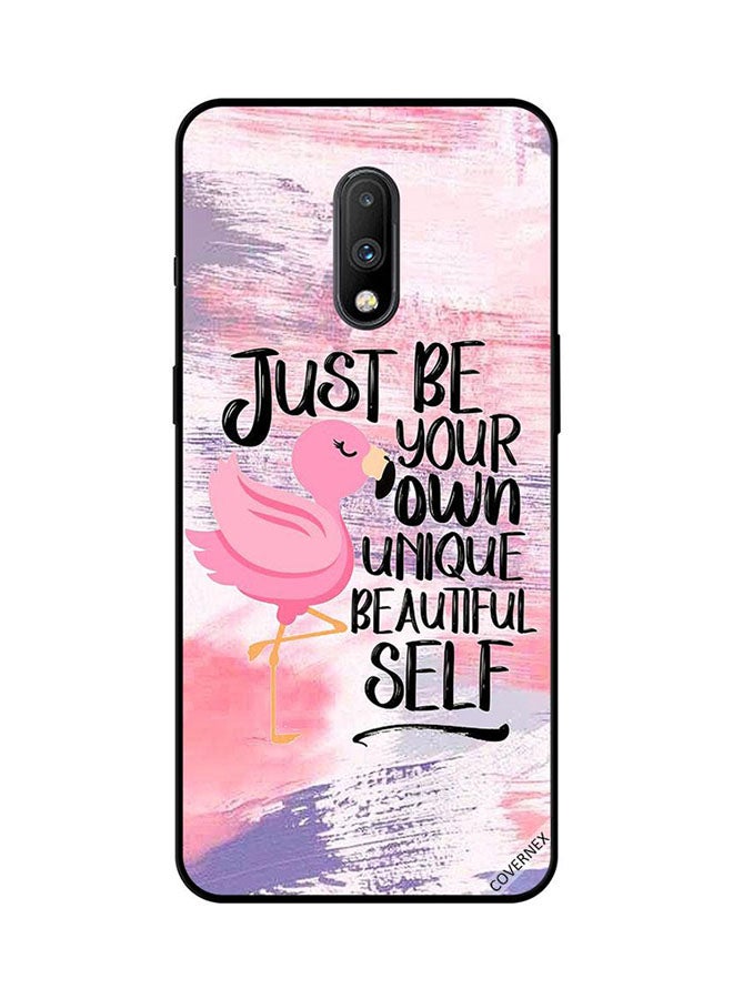 غطاء حماية واقي لهاتف ون بلس 7 بطبعة عبارة "Just Be Your Own Unique Beautiful Self"