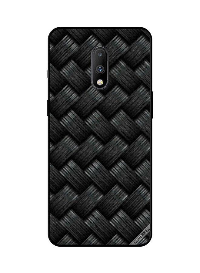 غطاء حماية واقي لهاتف ون بلس 7 تصميم أشرطة بلون أسود