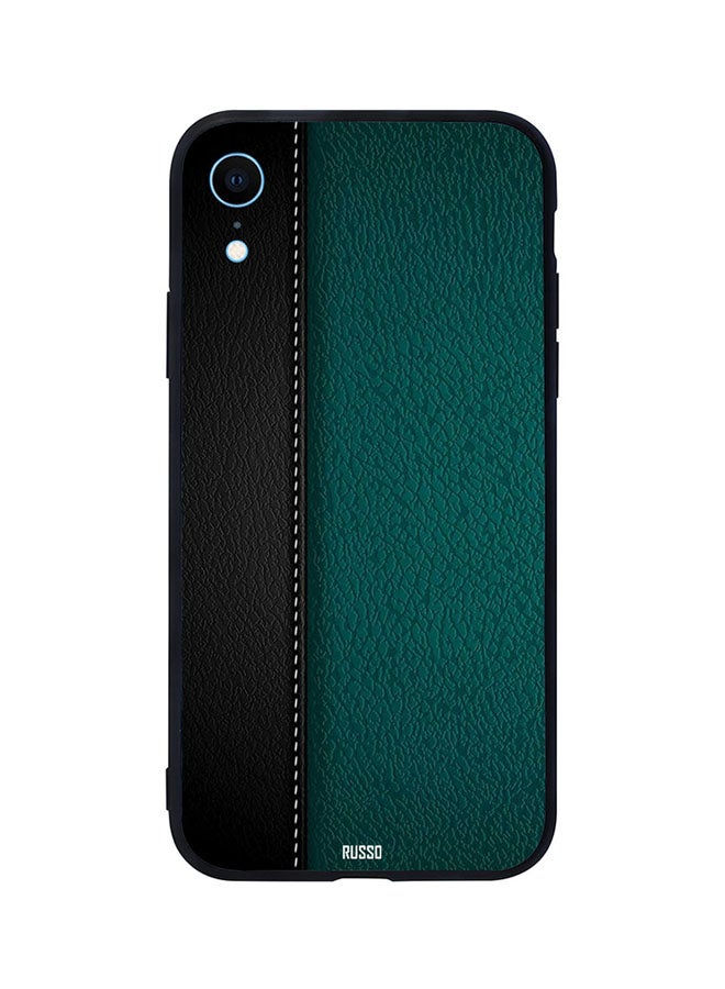 CIELITO Skin Case Cover -for Apple iPhone XR Black And Green Leather Pattern Black And Green Leather Pattern 