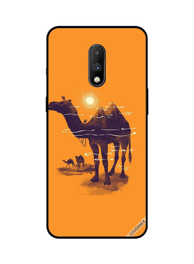 Protective Case Cover For OnePlus 7 Camel & Pyramid Made On Back