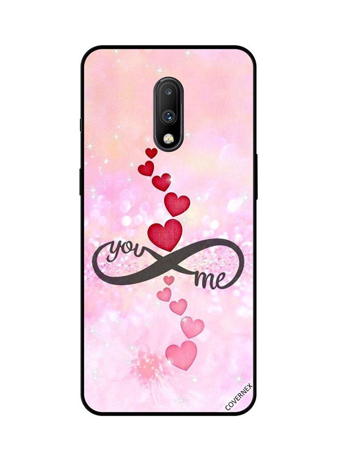 Protective Case Cover For OnePlus 7 Red & Pink Hearts You Infinity Me