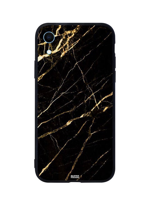 Skin Case Cover -for Apple iPhone XR Marble Filled With Gold Cracks Pattern Marble Filled With Gold Cracks Pattern