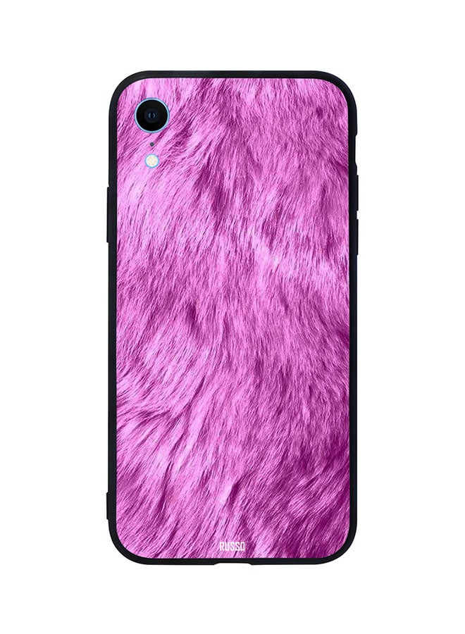 CIELITO Skin Case Cover -for Apple iPhone XR Pink Fur Cloth Design Pink Fur Cloth Design