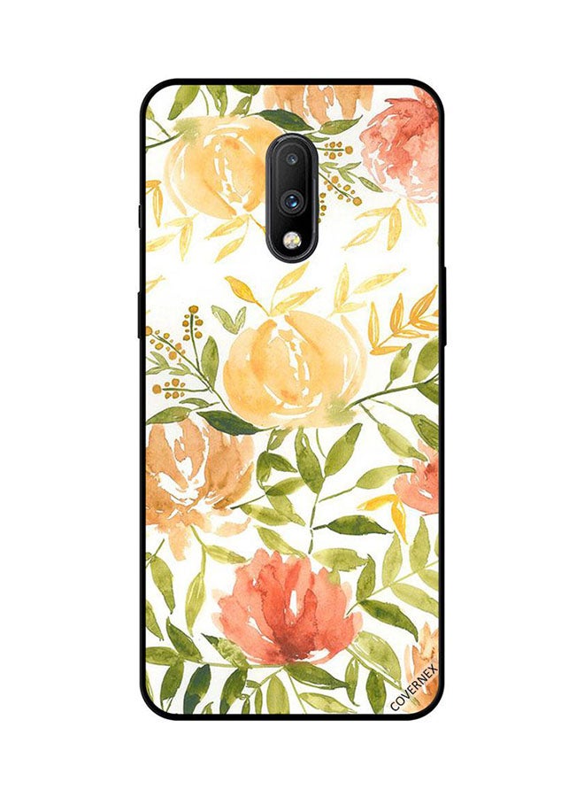 Covernex Protective Case Cover For OnePlus 7 Orange Floral Pattern