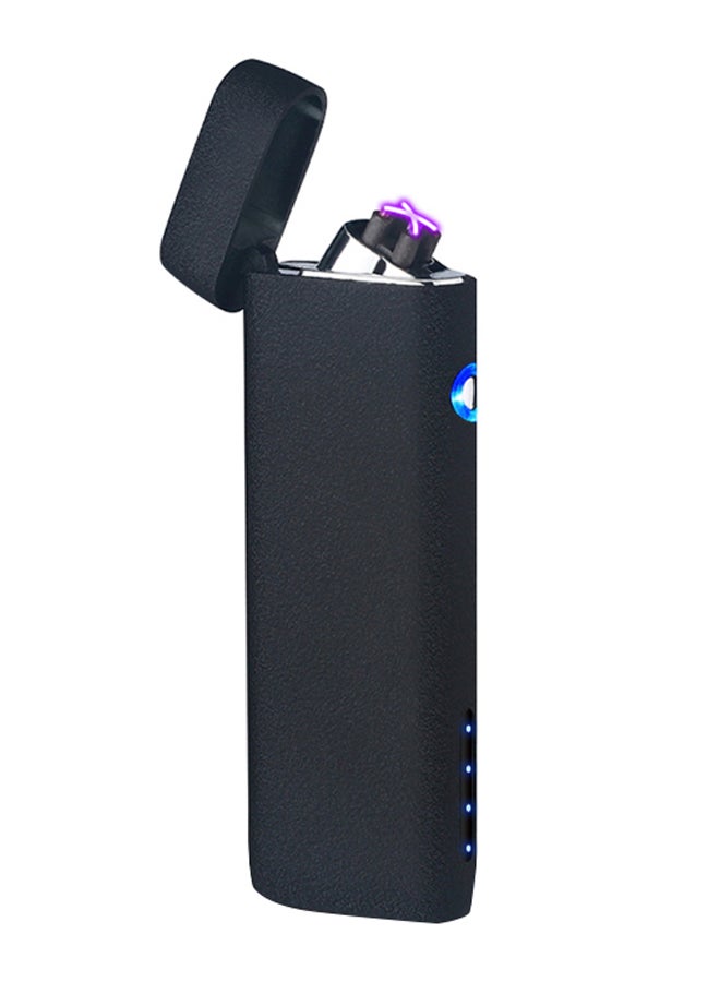ماركة غير محددة ولاعة كهربائية مزودة بمستشعر لبصمة الإصبع ومنفذ USB أسود غير لامع 