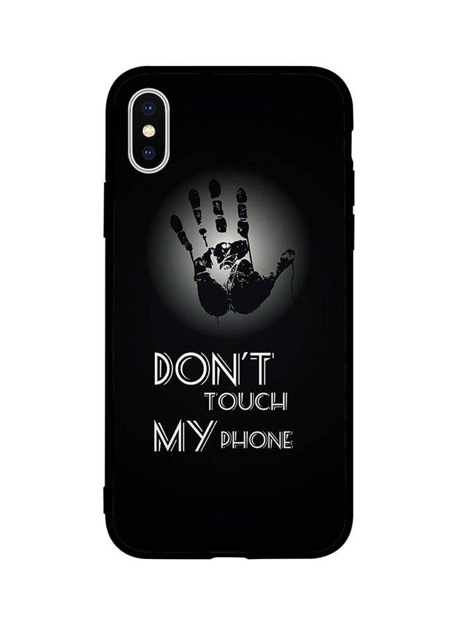 غطاء حماية واقي لهاتف أبل آيفون X غطاء واقي للهاتف مطبوع بعبارة "Don't Touch My Phone"