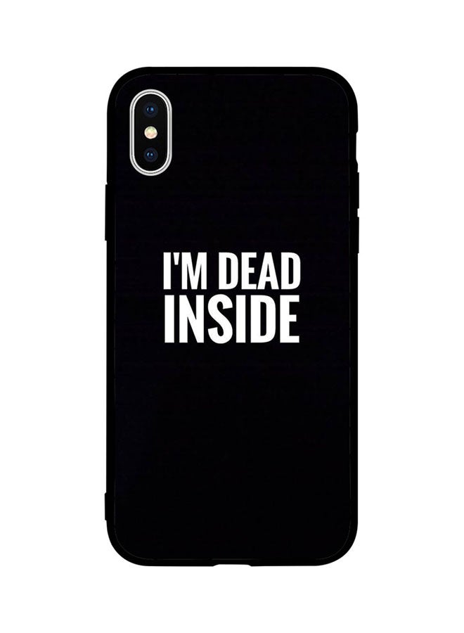 غطاء حماية واقي لهاتف أبل آيفون X طبعة عبارة "I Am Dead Inside"