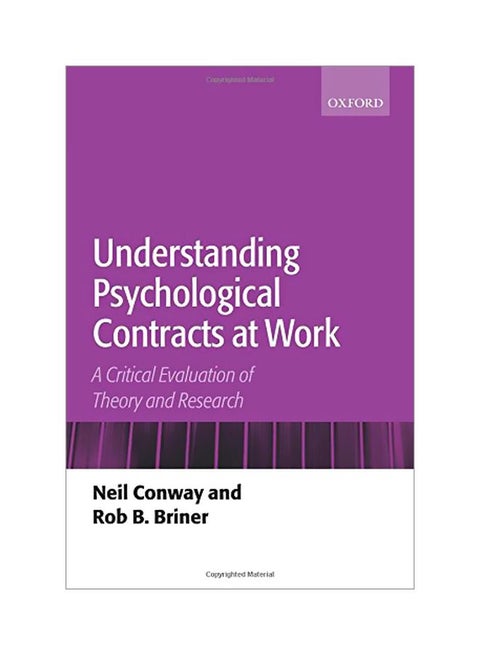 Understanding Psychological Contracts at Work: A Critical Evaluation Of Theory And Research paperback english - 19 Jan 2006