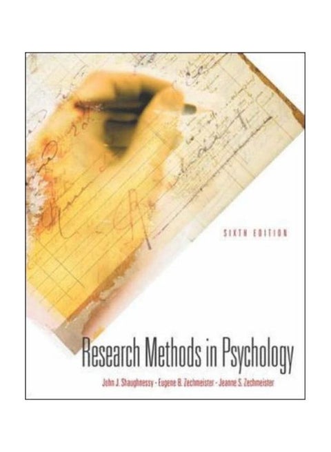 Research Methods In Psychology Paperback English by John J. Shaughnessy - 2002-08-01