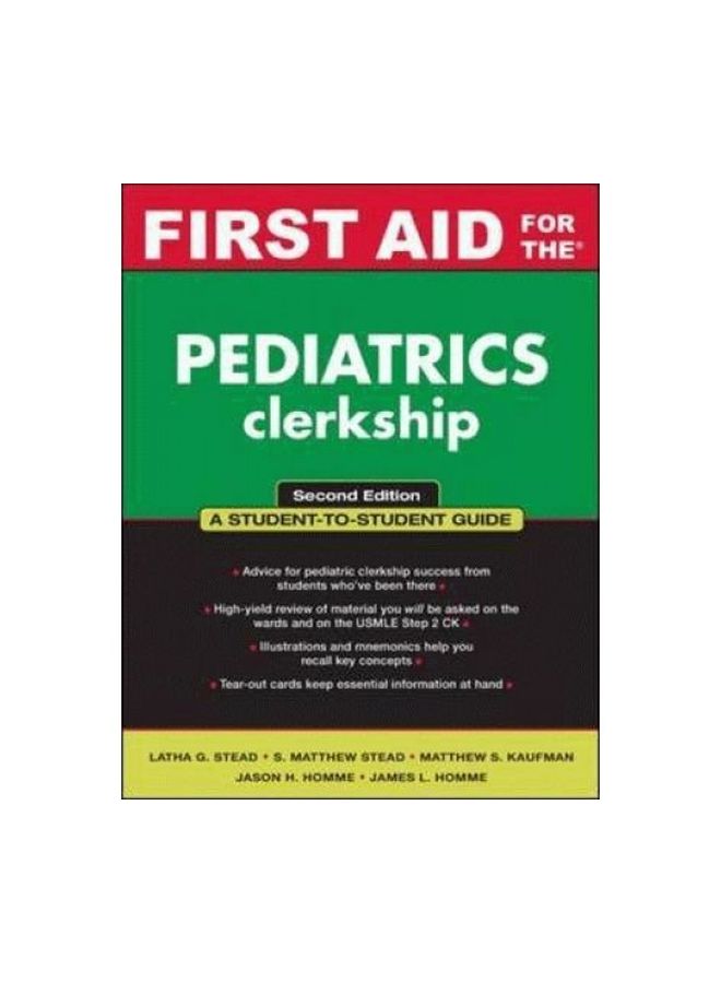First Aid For The Pediatrics Clerkship paperback english - 2008-04-01 