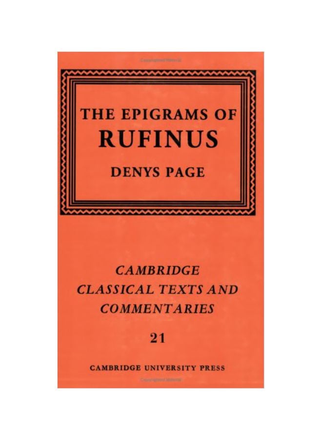 The Epigrams Of Rufinus Paperback English by Rufinus - 38230.0 