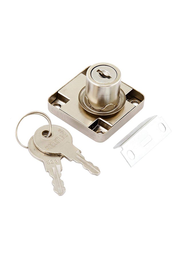 ROBUSTLINE Drawer Lock With Single Turn Normal Key Silver 22mm  - Image 1