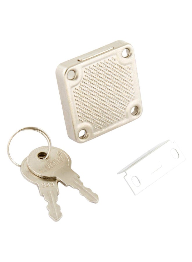 ROBUSTLINE Drawer Lock With Single Turn Normal Key Silver 22mm  - Image 2