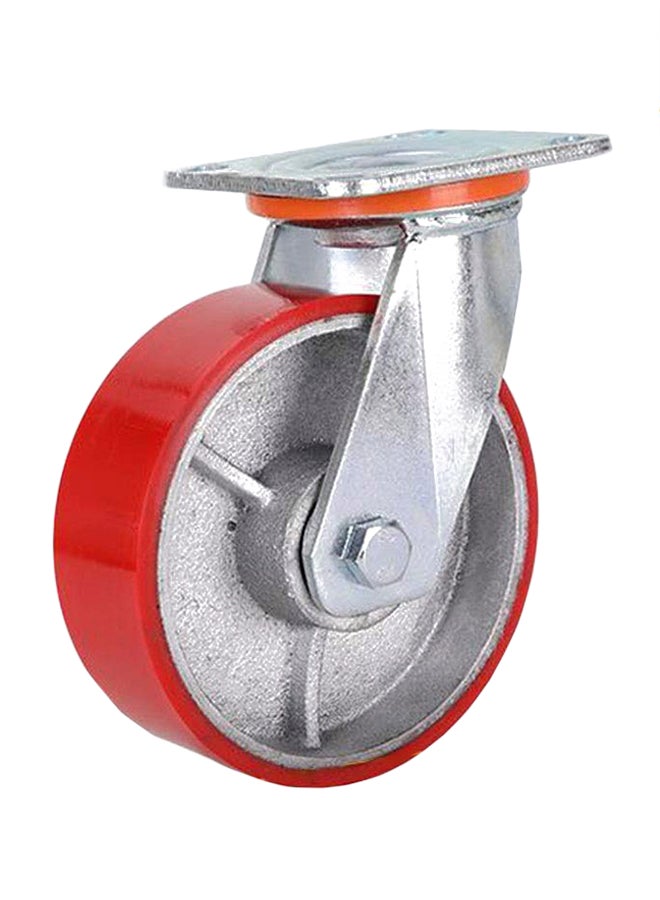 Heavy Duty Rotatable Metal Casting Wheel Red/Silver 100mm - Image 1