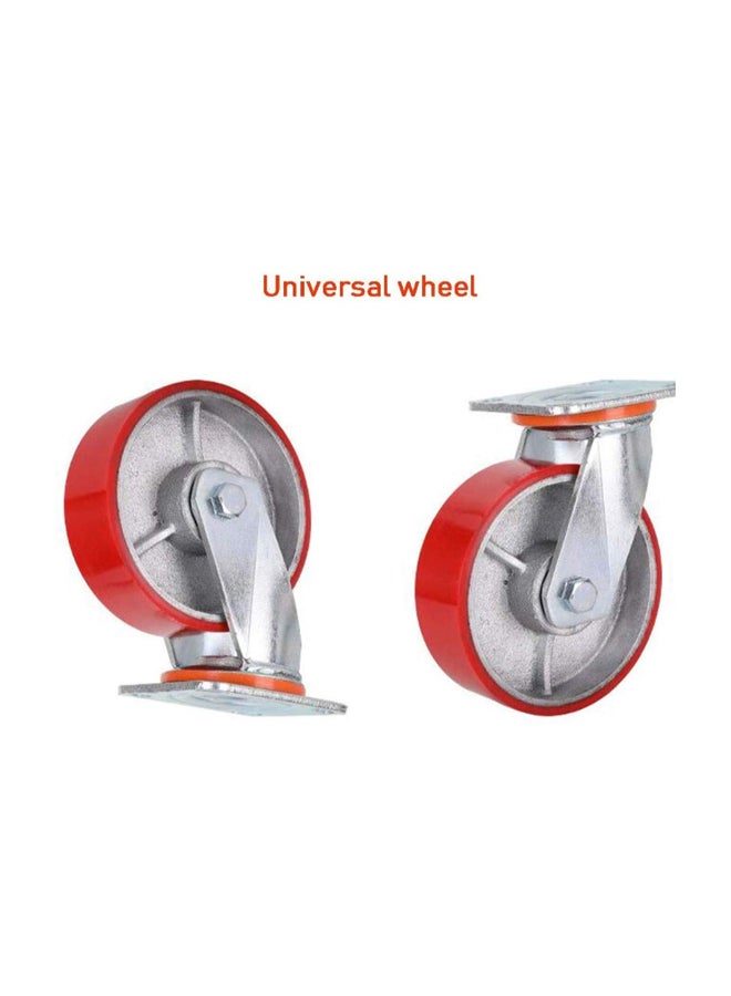 Heavy Duty Rotatable Metal Casting Wheel Red/Silver - Image 2
