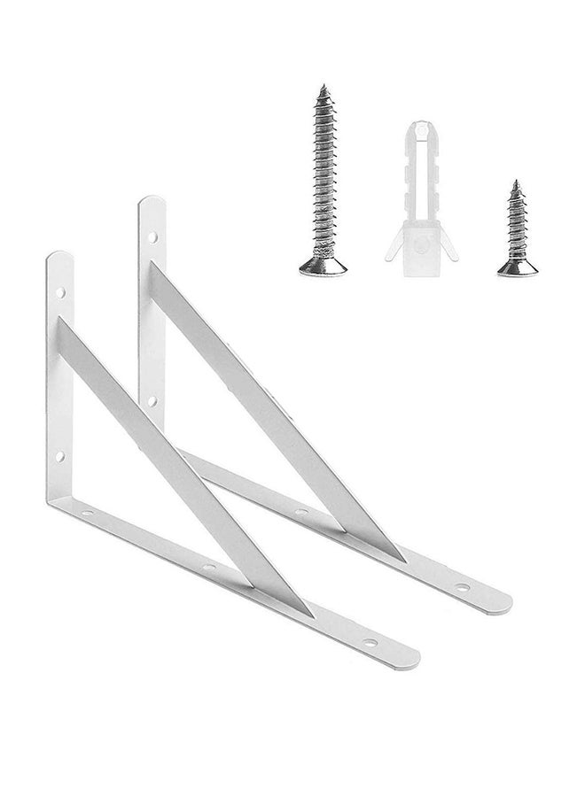 2-Piece Steel Shelf Bracket White 9 x 12inch - Image 1