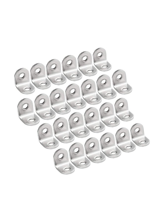25-Piece L-Shaped Angle Bracket Silver 20 x 20 x 16mm  - Image 1