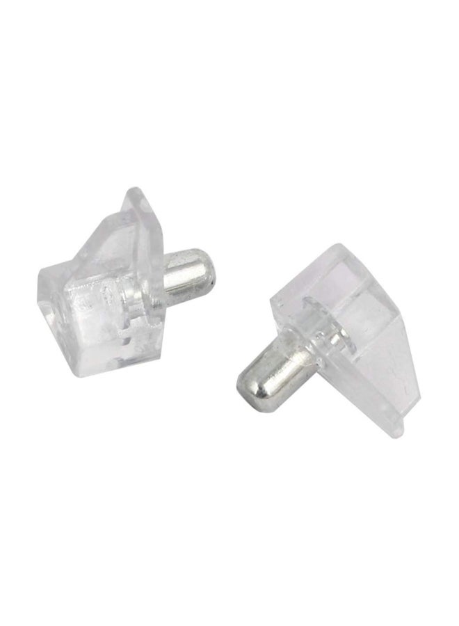 20-Piece Shelf Support Pin Bracket Holder Clear/Silver 5mm  - Image 2