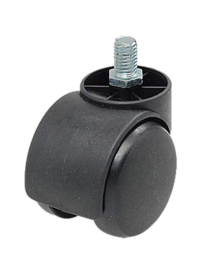 uxcell Stem Connector Caster Twin-Wheel Black/Silver 2inch 