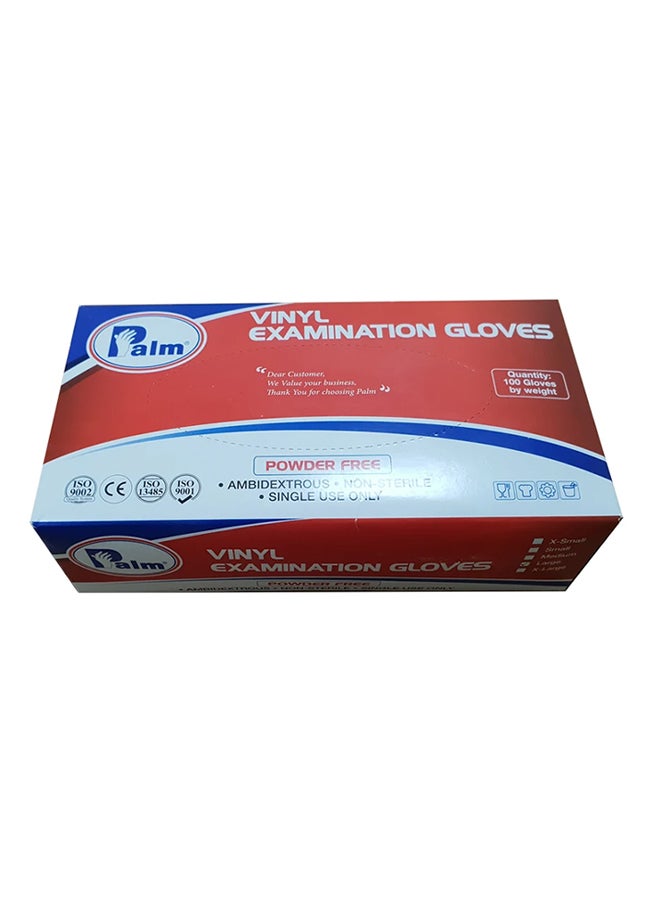 Palm 100-Piece Disposable Vinyl Powder Free Gloves Clear Medium - Image 2